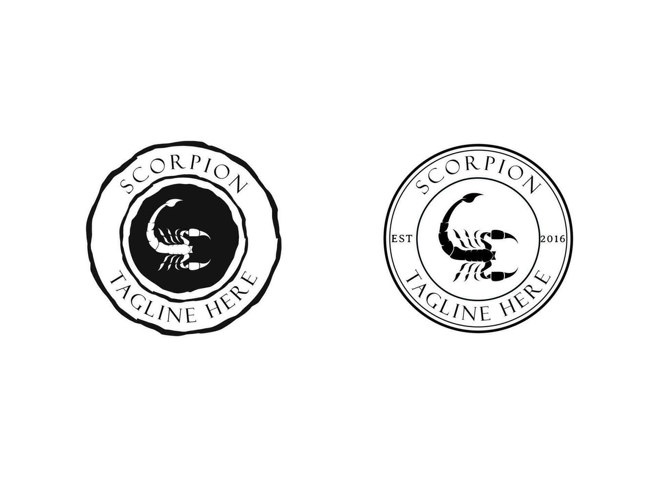 Scorpio Logo Design. Classic hipster scorpio logo. vector