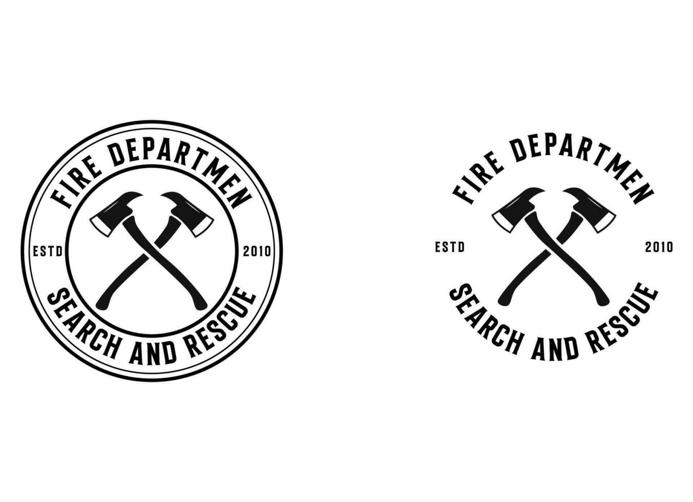 Fire department logos, modern and vintage style logo vector