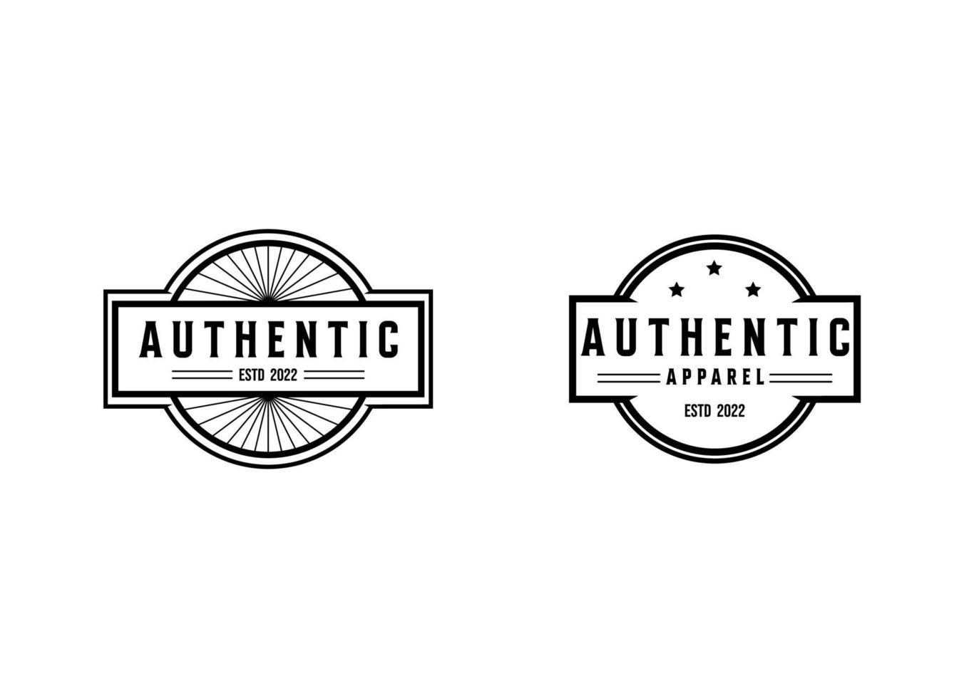 Classic Vintage Retro Label Badge logo design for cloth apparel vector