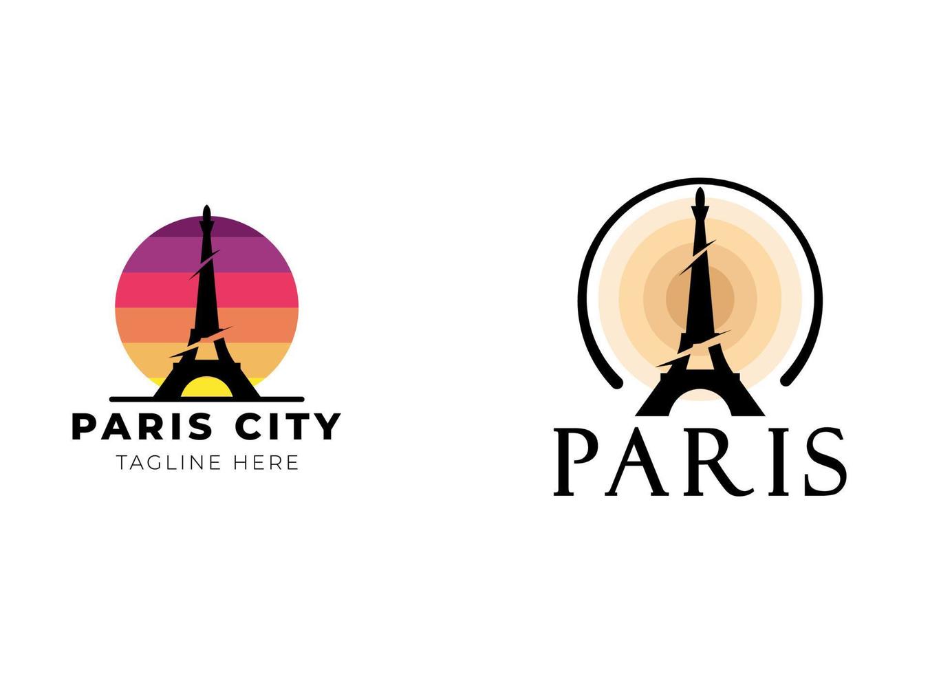 diseño de vector de punto de referencia de viaje de torre eiffel de parís.