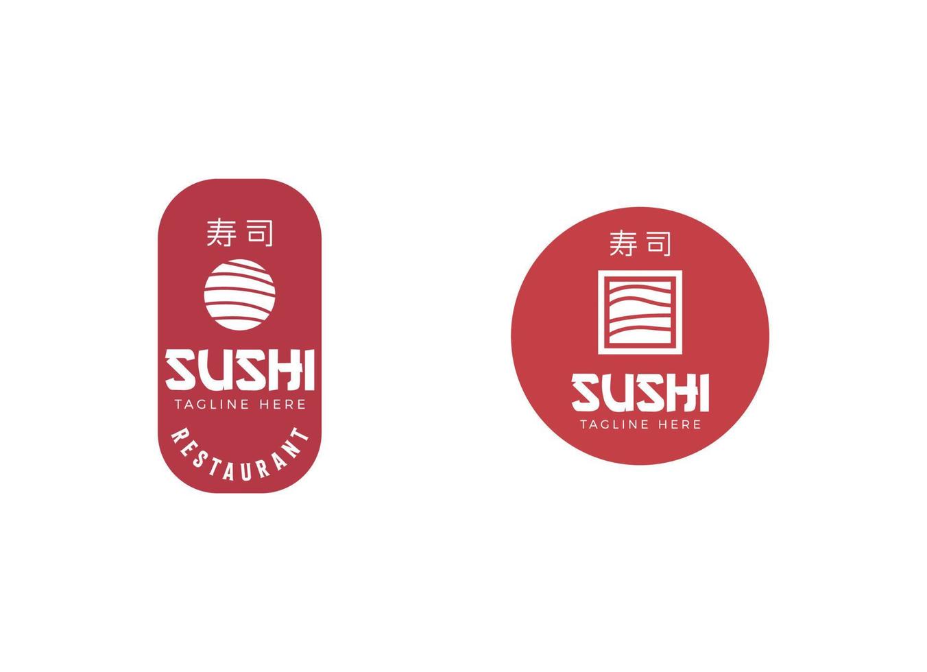 Sushi logo template. Japanese traditional cuisine vector