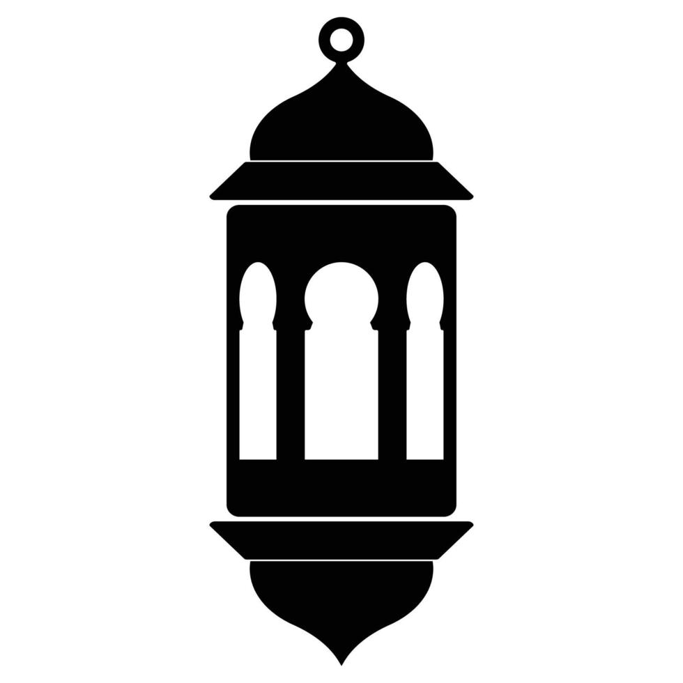 Ramadan Lantern Solid Black Icon vector