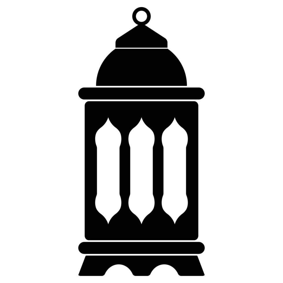 Ramadan Lantern Solid Black Icon vector