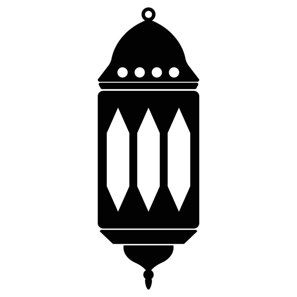 Ramadan Lantern Solid Black Icon vector