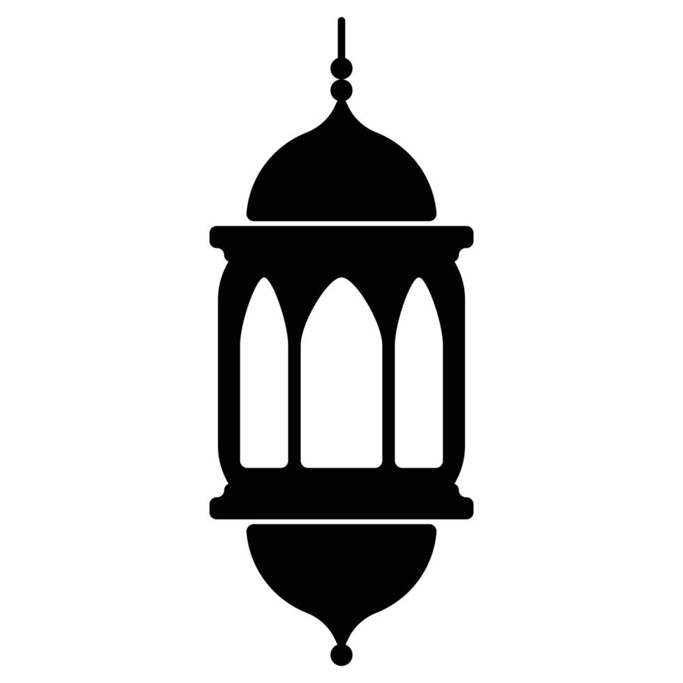 Ramadan Lantern Solid Black Icon vector