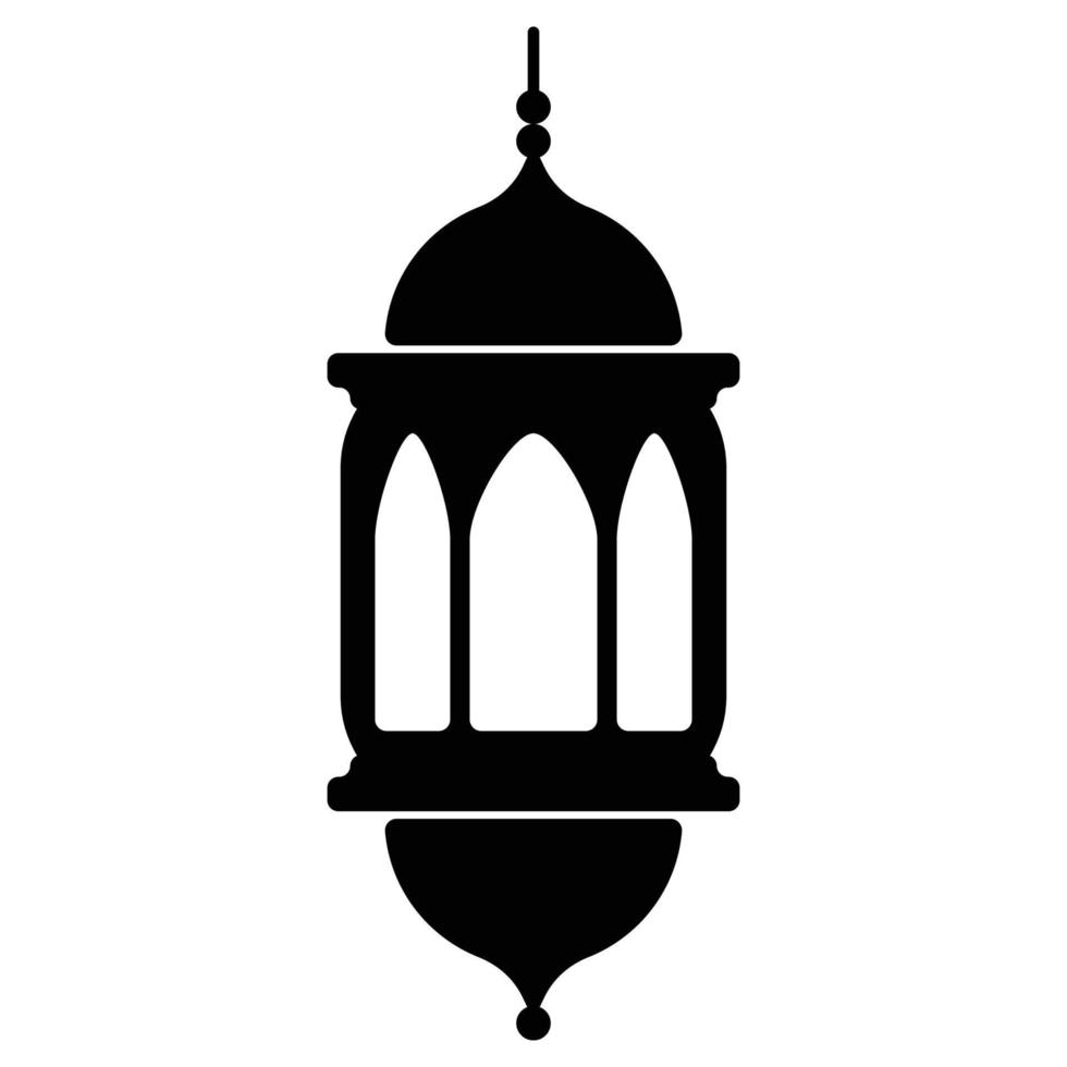 Ramadan Lantern Solid Black Icon vector