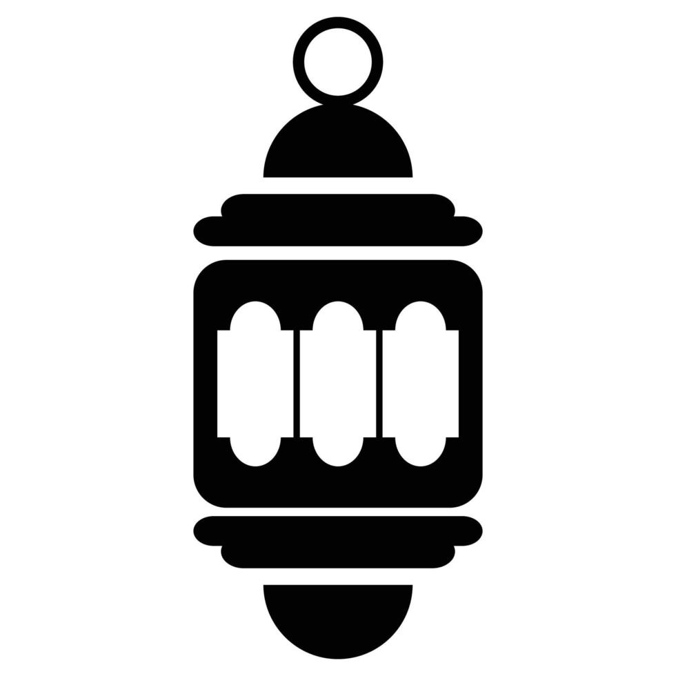Ramadan Lantern Solid Black Icon vector