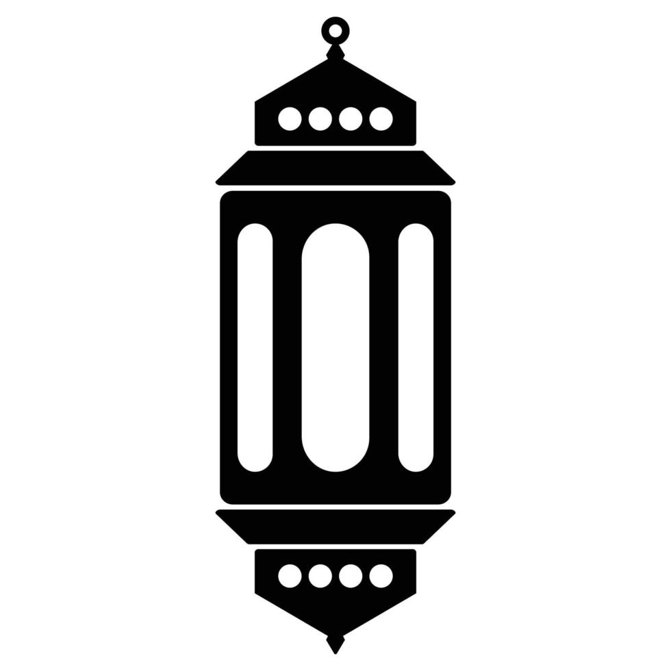 Ramadan Lantern Solid Black Icon vector