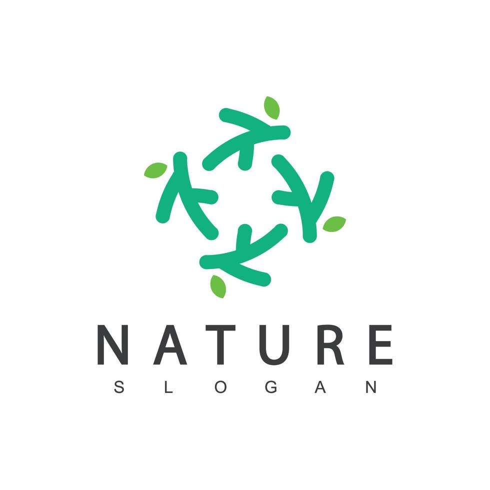 plantilla de diseño de logotipo de naturaleza abstracta vector