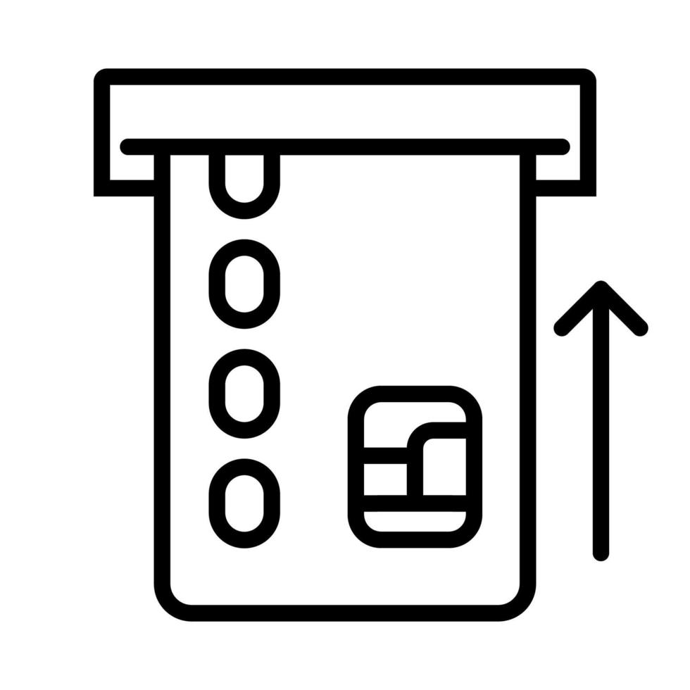 Insert card icon line isolated on white background. Black flat thin icon on modern outline style. Linear symbol and editable stroke. Simple and pixel perfect stroke vector illustration