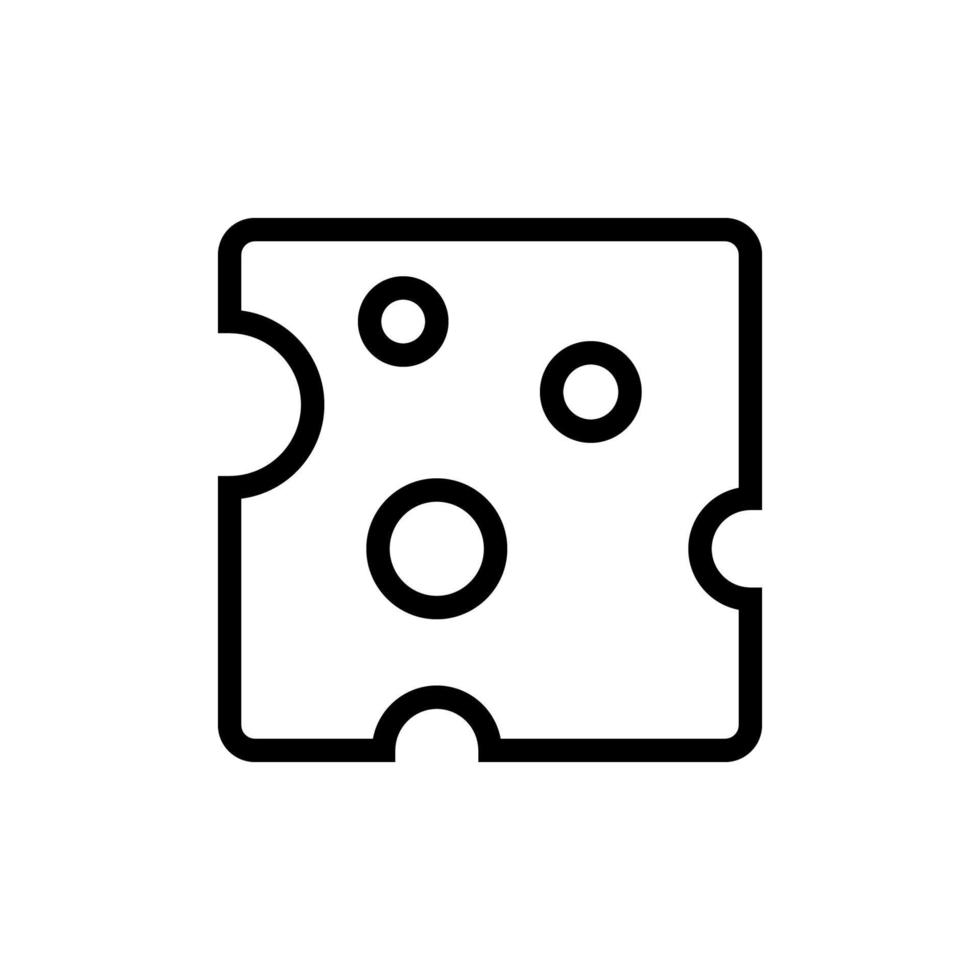 línea de icono de queso aislada sobre fondo blanco. icono negro plano y delgado en el estilo de contorno moderno. símbolo lineal y trazo editable. ilustración de vector de trazo simple y perfecto de píxeles