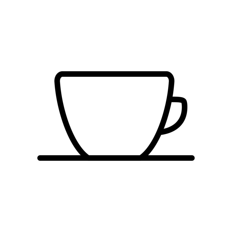 línea de icono de taza aislada sobre fondo blanco. icono negro plano y delgado en el estilo de contorno moderno. símbolo lineal y trazo editable. ilustración de vector de trazo simple y perfecto de píxeles