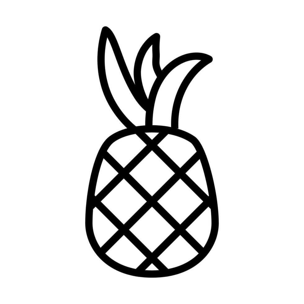 Pineapple icon line isolated on white background. Black flat thin icon on modern outline style. Linear symbol and editable stroke. Simple and pixel perfect stroke vector illustration