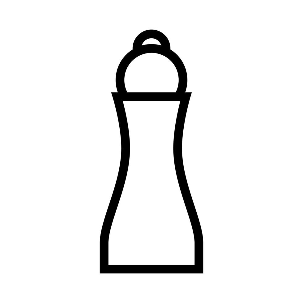 línea de icono de botella de pimienta aislada sobre fondo blanco. icono negro plano y delgado en el estilo de contorno moderno. símbolo lineal y trazo editable. ilustración de vector de trazo simple y perfecto de píxeles