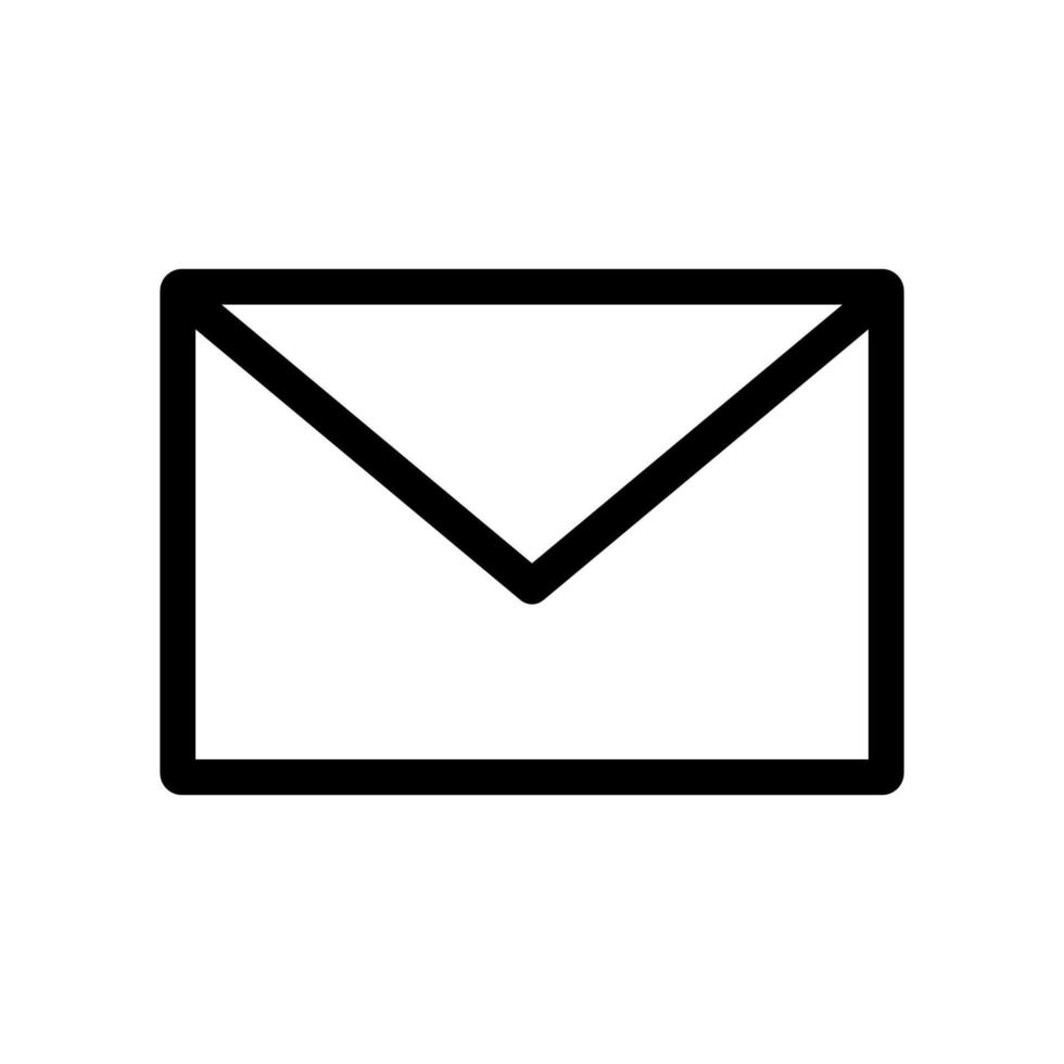Email icon line isolated on white background. Black flat thin icon on modern outline style. Linear symbol and editable stroke. Simple and pixel perfect stroke vector illustration