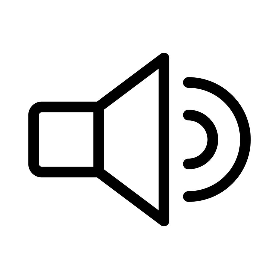 Sound volume icon line isolated on white background. Black flat thin icon on modern outline style. Linear symbol and editable stroke. Simple and pixel perfect stroke vector illustration