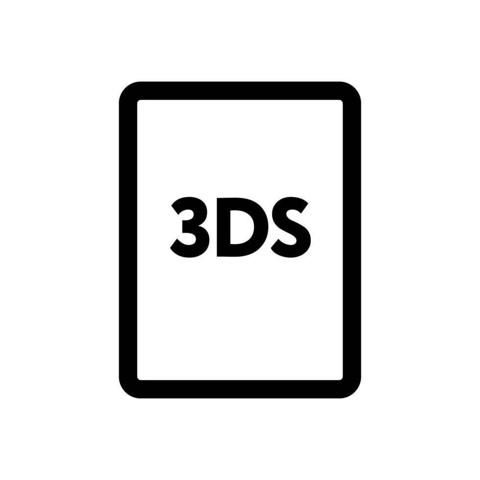 3DS file icon line isolated on white background. Black flat thin icon on modern outline style. Linear symbol and editable stroke. Simple and pixel perfect stroke vector illustration.