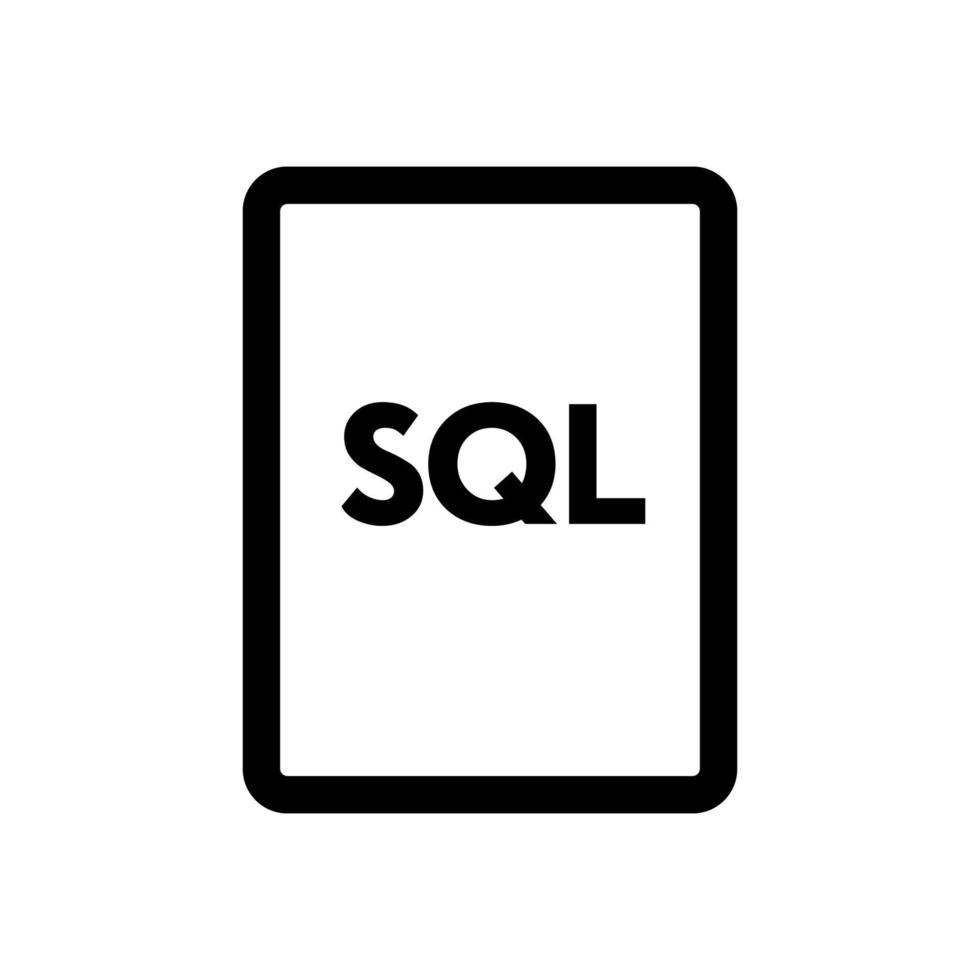 línea de icono de archivo sql aislada sobre fondo blanco. icono negro plano y delgado en el estilo de contorno moderno. símbolo lineal y trazo editable. ilustración de vector de trazo simple y perfecto de píxeles.