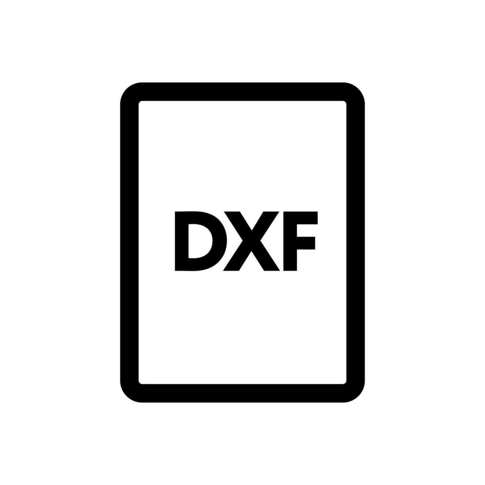 DXF file icon line isolated on white background. Black flat thin icon on modern outline style. Linear symbol and editable stroke. Simple and pixel perfect stroke vector illustration.