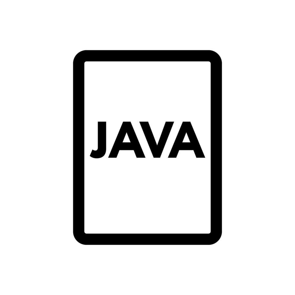 línea de icono de archivo java aislada sobre fondo blanco. icono negro plano y delgado en el estilo de contorno moderno. símbolo lineal y trazo editable. ilustración de vector de trazo simple y perfecto de píxeles.