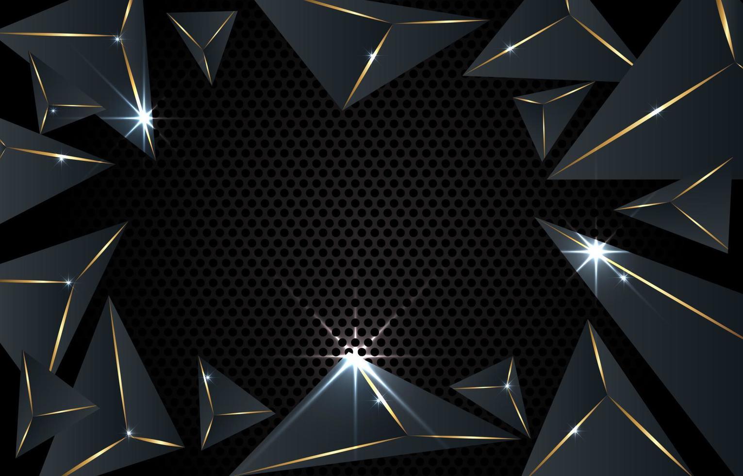 Abstract Black Geometric Background vector