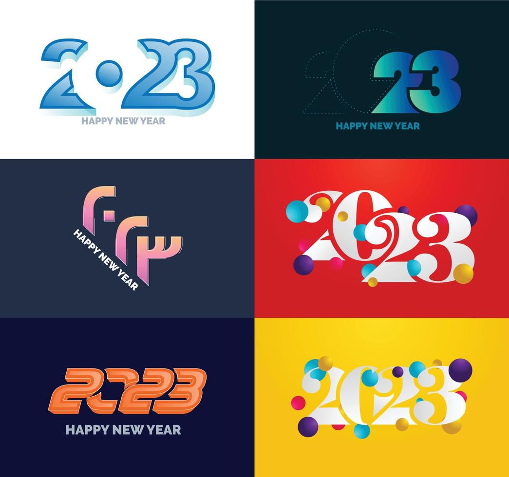 Big Set of 2023 Happy New Year logo text design 2023 number design template vector