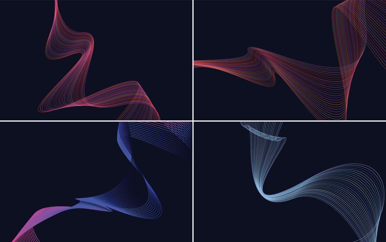 Collection of geometric minimal lines pattern set vector