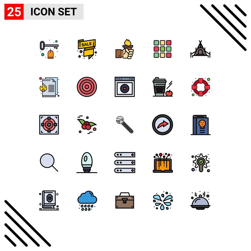 25 iconos creativos signos y símbolos modernos de cuadrícula de cuadrados ofrecen liderazgo web elementos de diseño vectorial editables vector