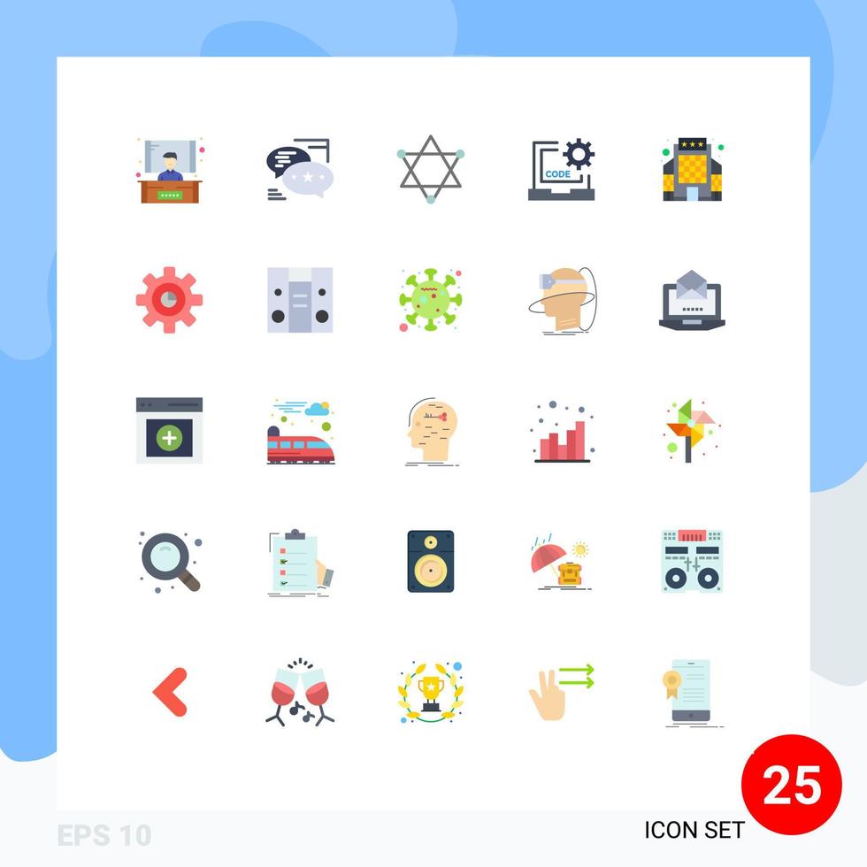 conjunto de 25 colores planos vectoriales en cuadrícula para programación comercial desarrollo de figuras codificación elementos de diseño vectorial editables vector