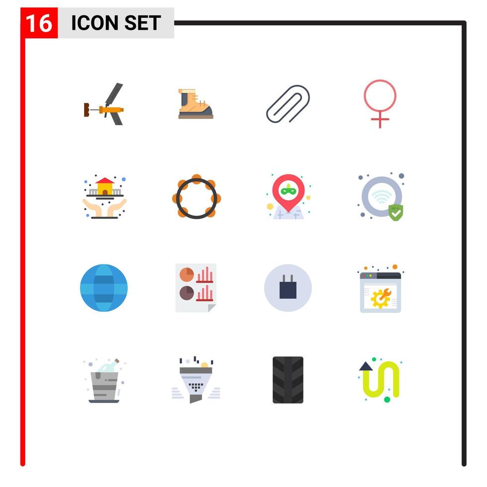 paquete de iconos de vector de stock de 16 signos y símbolos de línea para clip de papel de excursionista de pin de género paquete editable de elementos de diseño de vector creativo