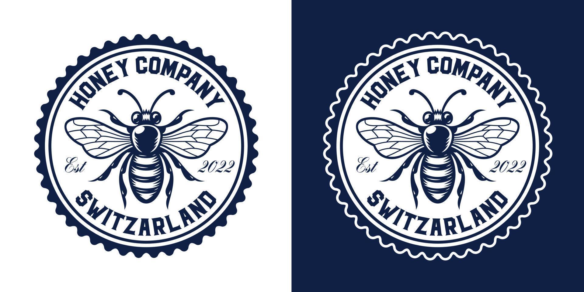 Vector honey label in vintage style