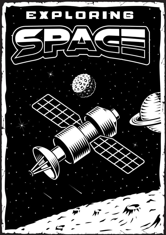 Vintage Space poster vector