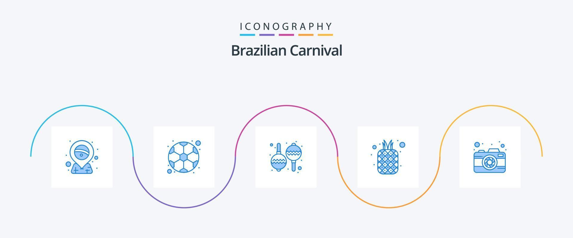 Brazilian Carnival Blue 5 Icon Pack Including photography. pineapple. instrument. natural. fruit vector