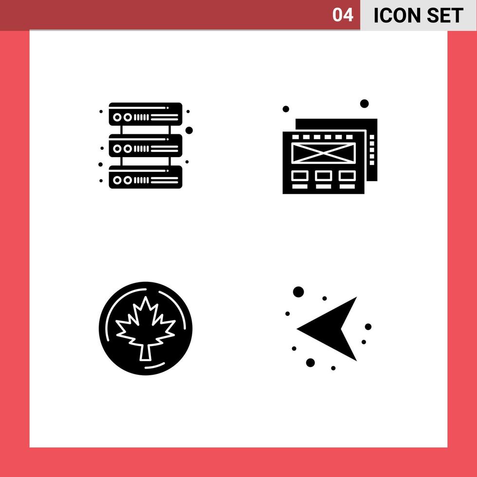 Pack of creative Solid Glyphs of database arrows mockup design canada network Editable Vector Design Elements