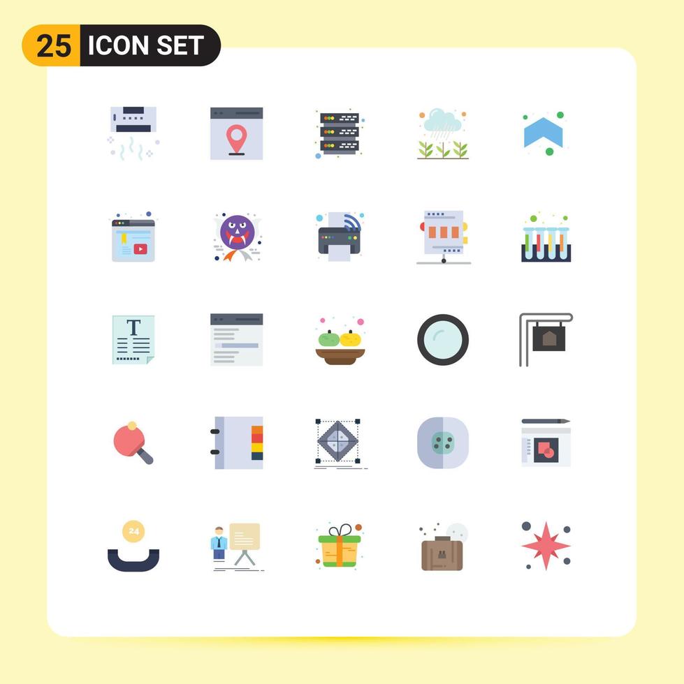25 Universal Flat Colors Set for Web and Mobile Applications arrows rain user plant garden Editable Vector Design Elements
