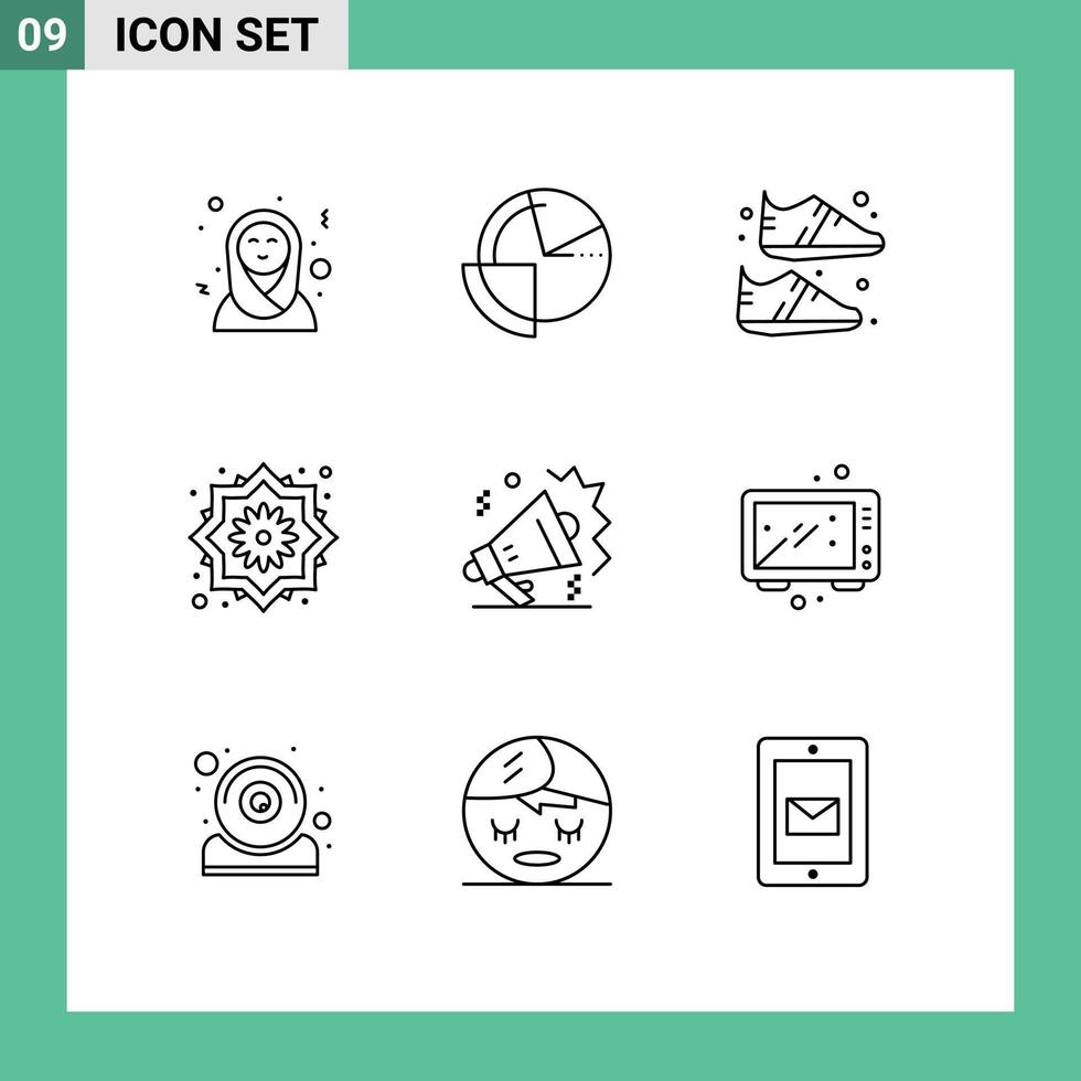 Pictogram Set of 9 Simple Outlines of real estate pretty flower clothing flower flower Editable Vector Design Elements