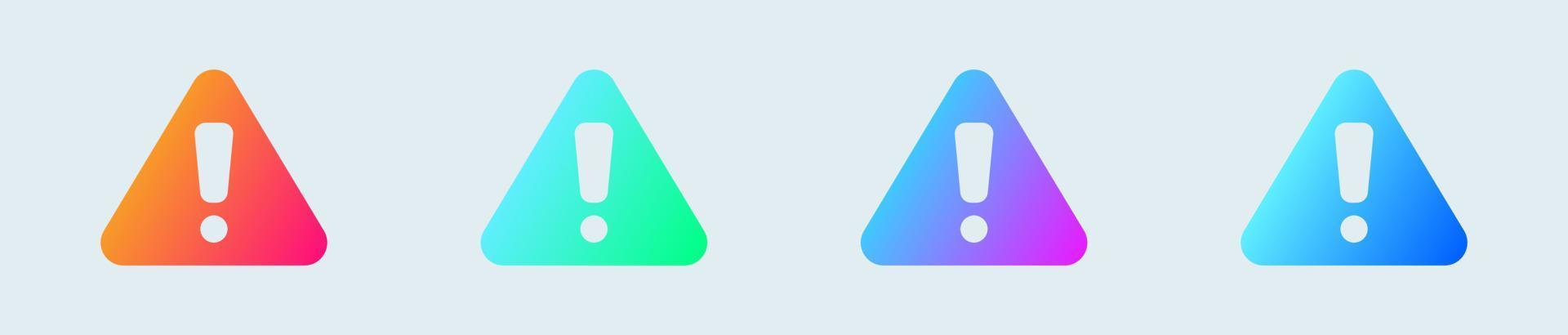 Exclamation solid icon in gradient colors. Error signs vector illustration.