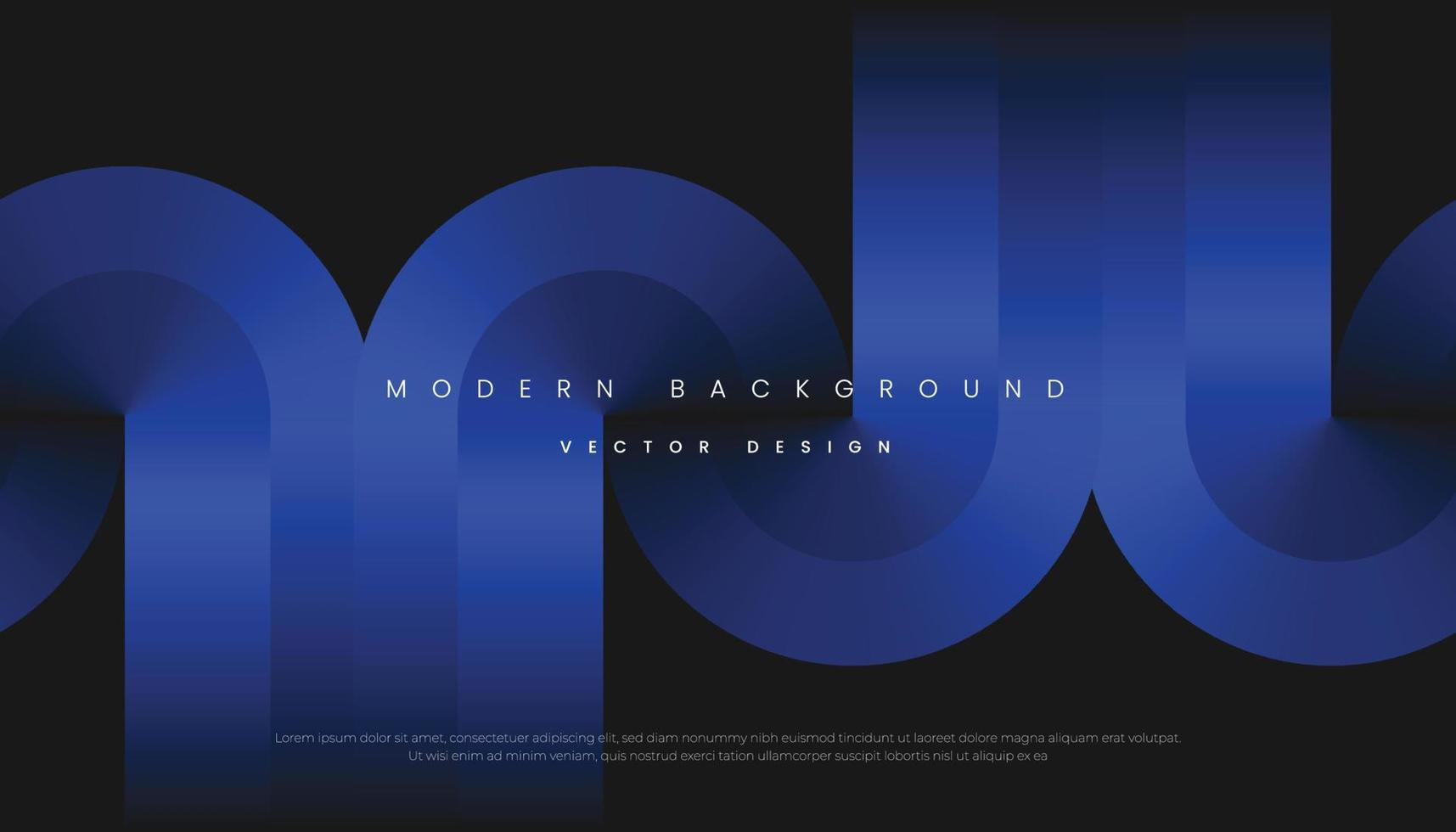 Dark Background with Blue Modern Geometric Shapes. Futuristic Background Concept Vector Illustration