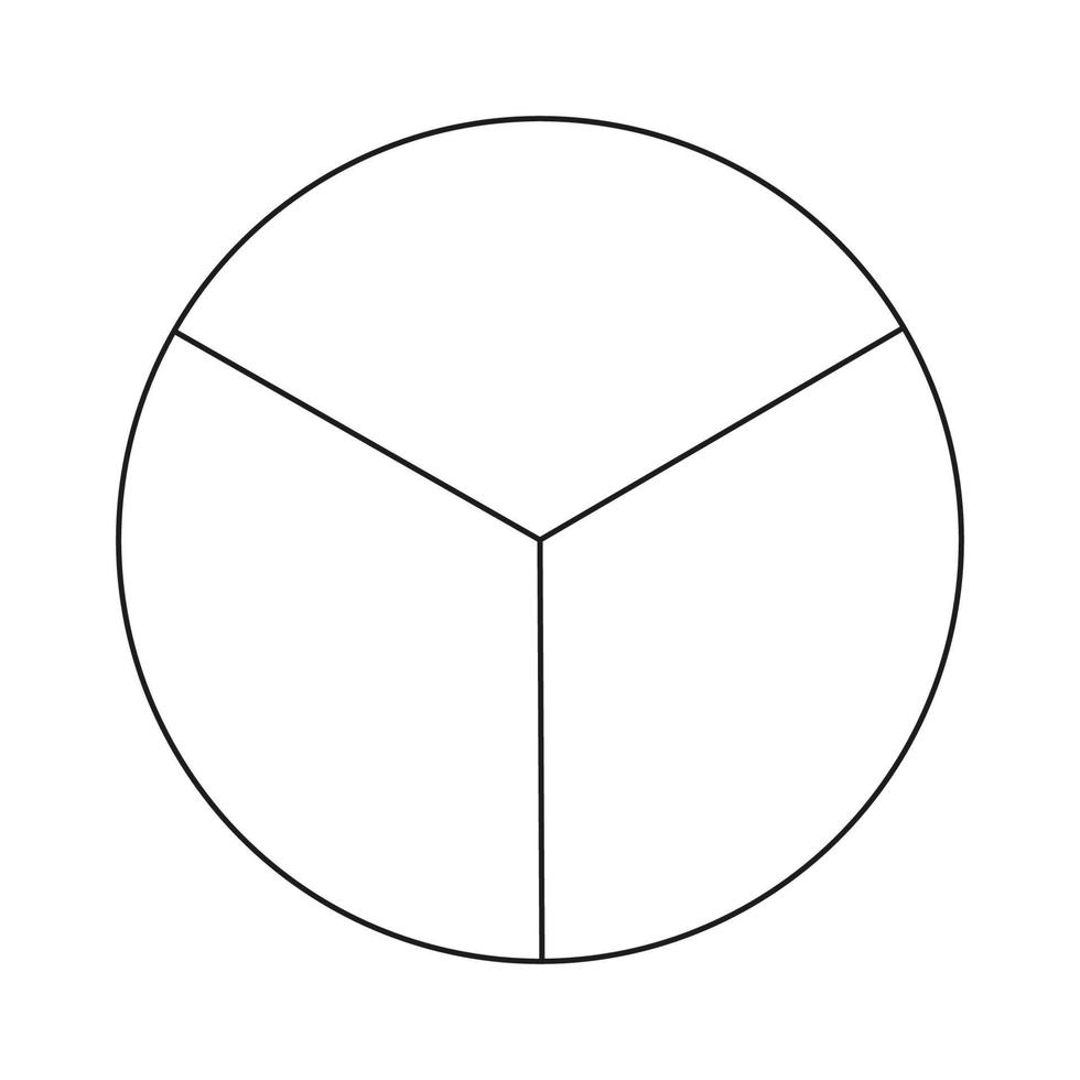 Information template pie chart with three steps. vector
