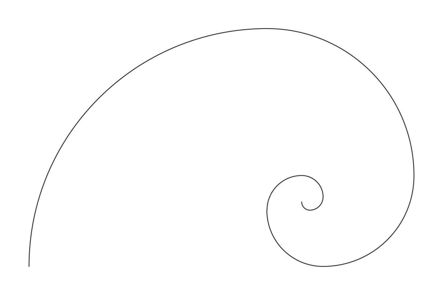 Golden ratio spiral template. Vector spiral geometric logo.