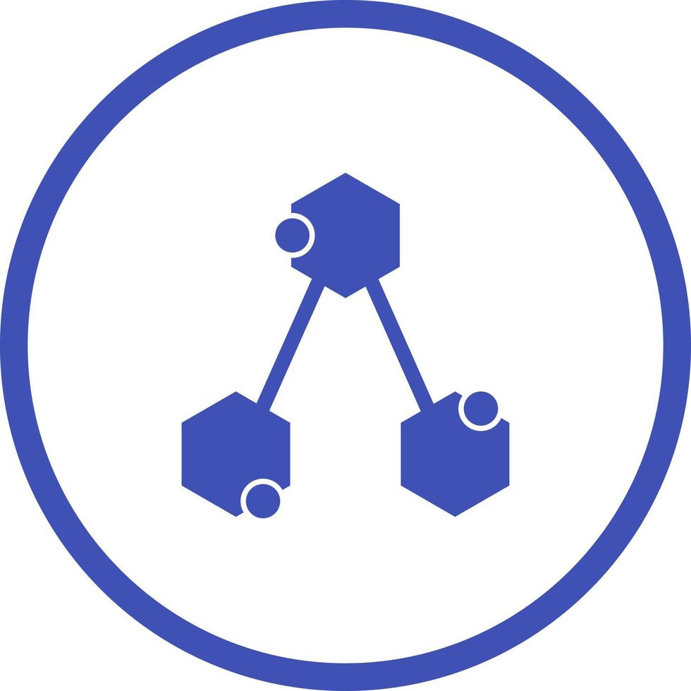 Unique Chemical Structure Vector Glyph Icon