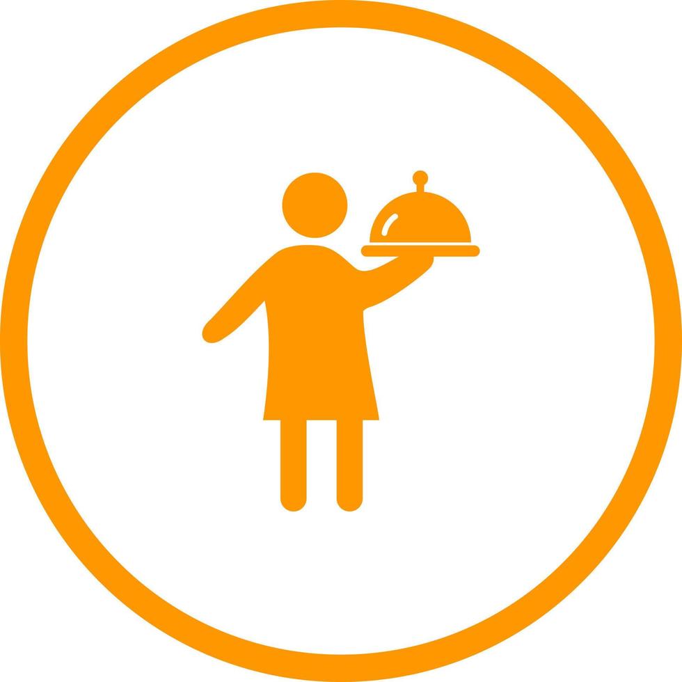 Unique Man Serving Food Vector Glyph Icon