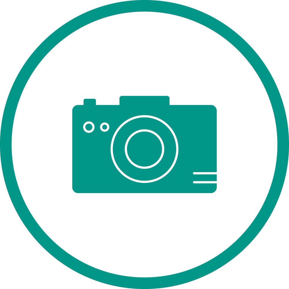 Unique Photograph On Camera Vector Glyph Icon