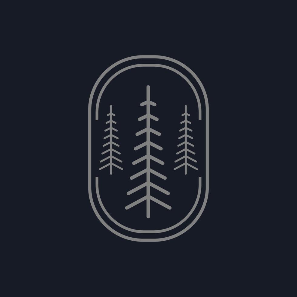 Forest Tree Monoline Vintage Logo vector