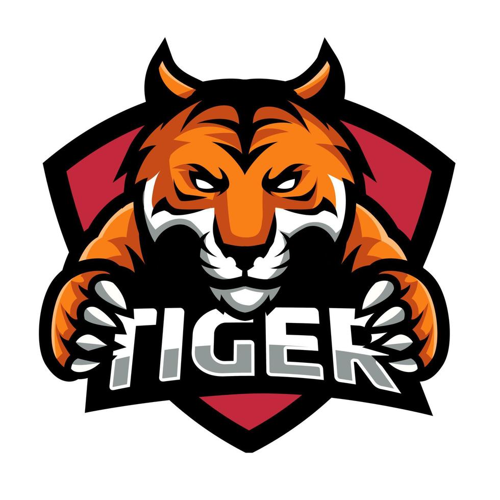 Tiger head esport logo gaming vector