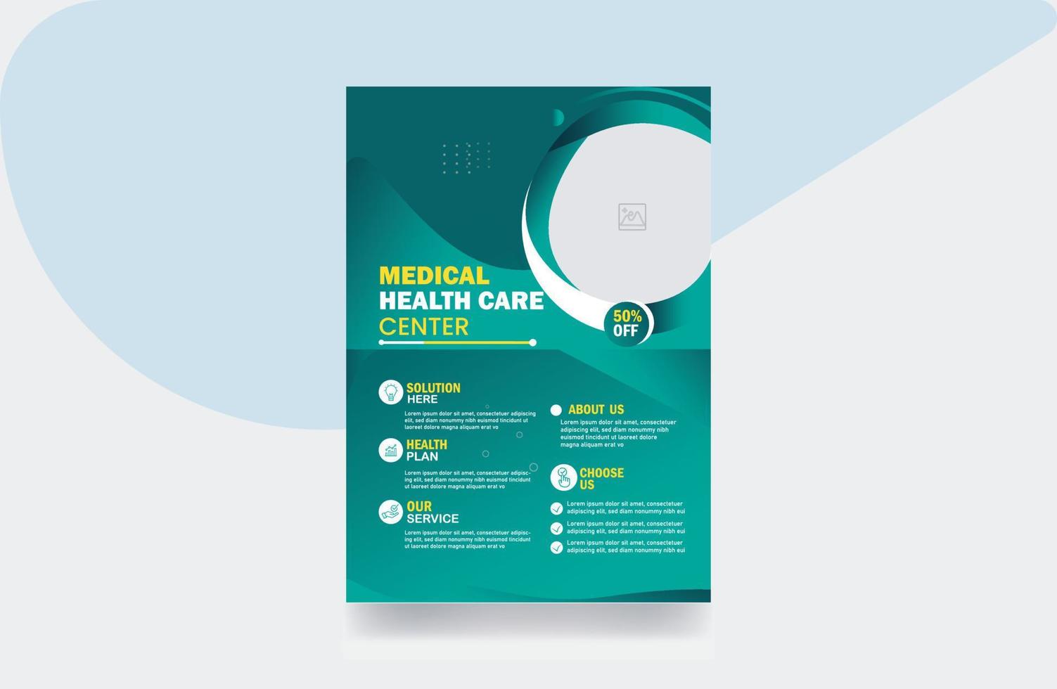 Medical health care flyer brochure design illustration template vector