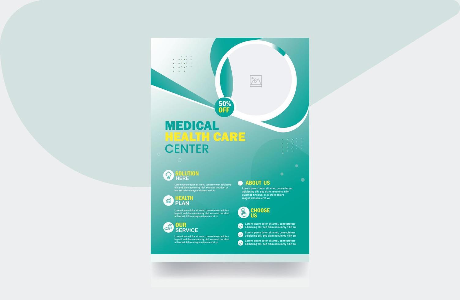 Medical health care flyer brochure design template vector