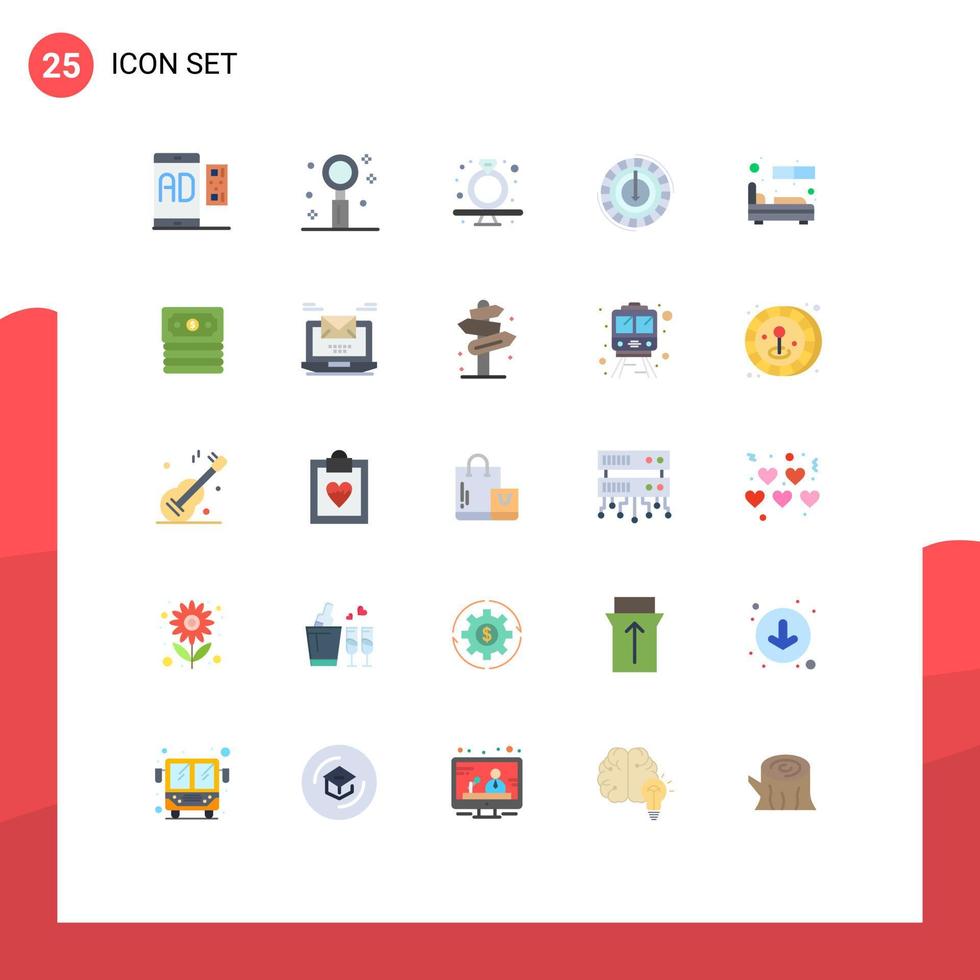 Universal Icon Symbols Group of 25 Modern Flat Colors of expense consumption romance gavel present Editable Vector Design Elements
