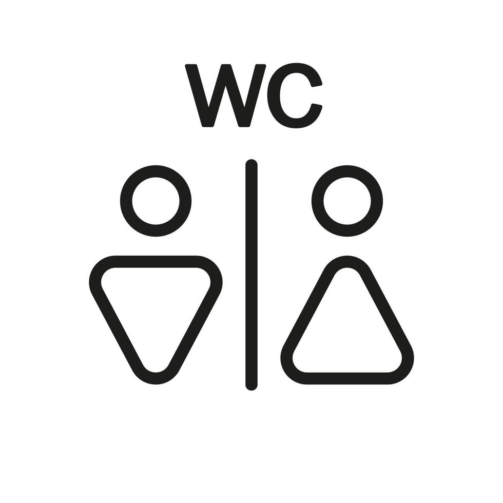 WC wayfinding vector illustration icons. Toilet male and female gender signs