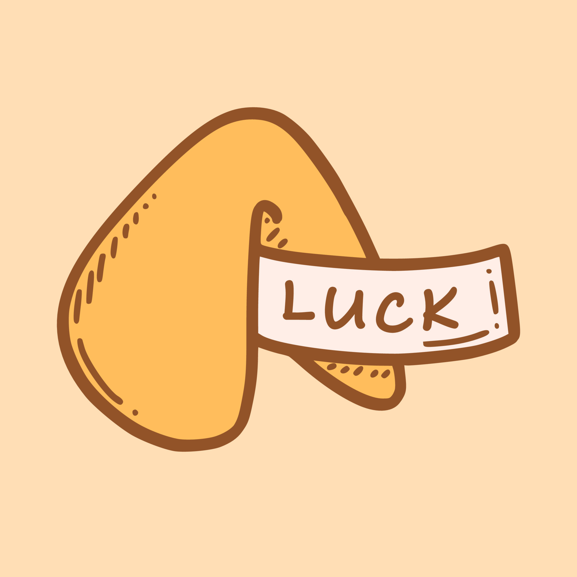 Chinese fortune cookies vector illustration. Chinese New year dessert